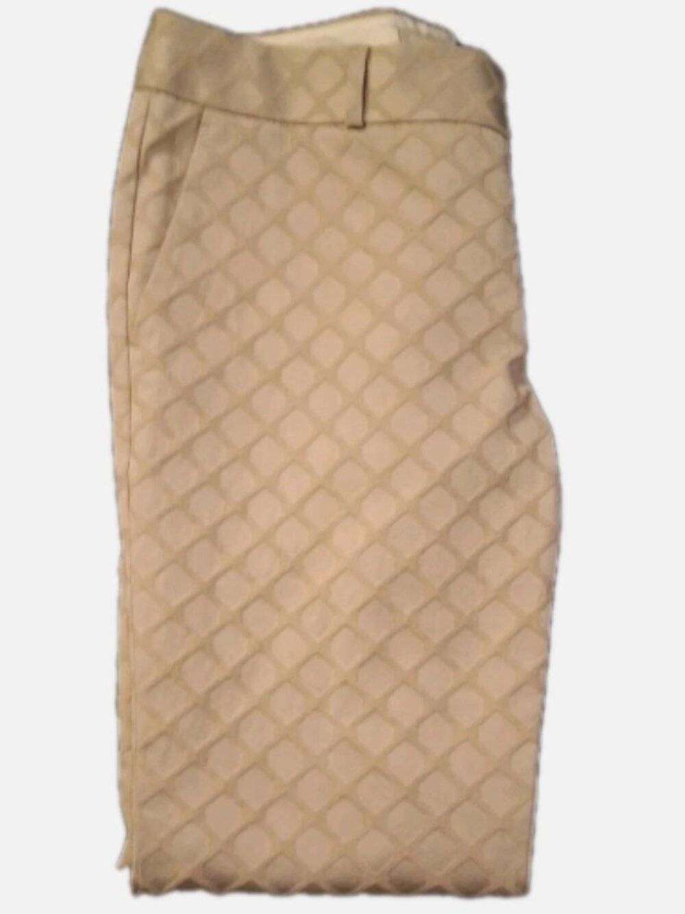 Banana Republic Camden Jacquard Beige Ankle Pant Size 4 Diamond Mid Rise - Picture 10 of 16